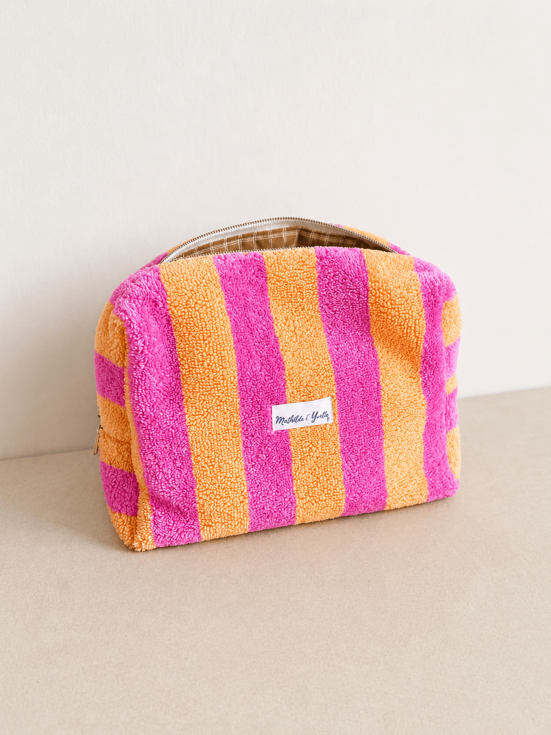 Trousse imperméable rose melon
